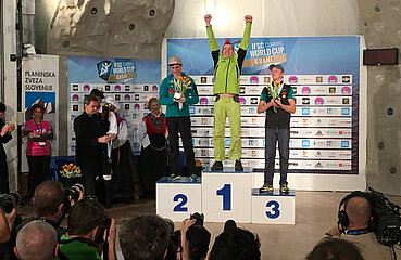 Sebastian Halenke auf dem Podium